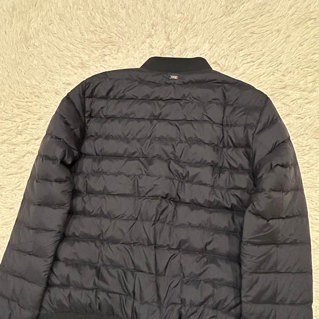 ポロラルフローレン　ダウンジャケット　ポニー刺繍　黒　近年　ロゴジップ　短丈