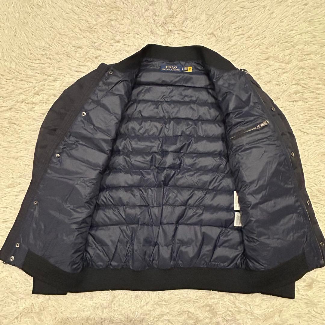 ポロラルフローレン　ダウンジャケット　ポニー刺繍　黒　近年　ロゴジップ　短丈