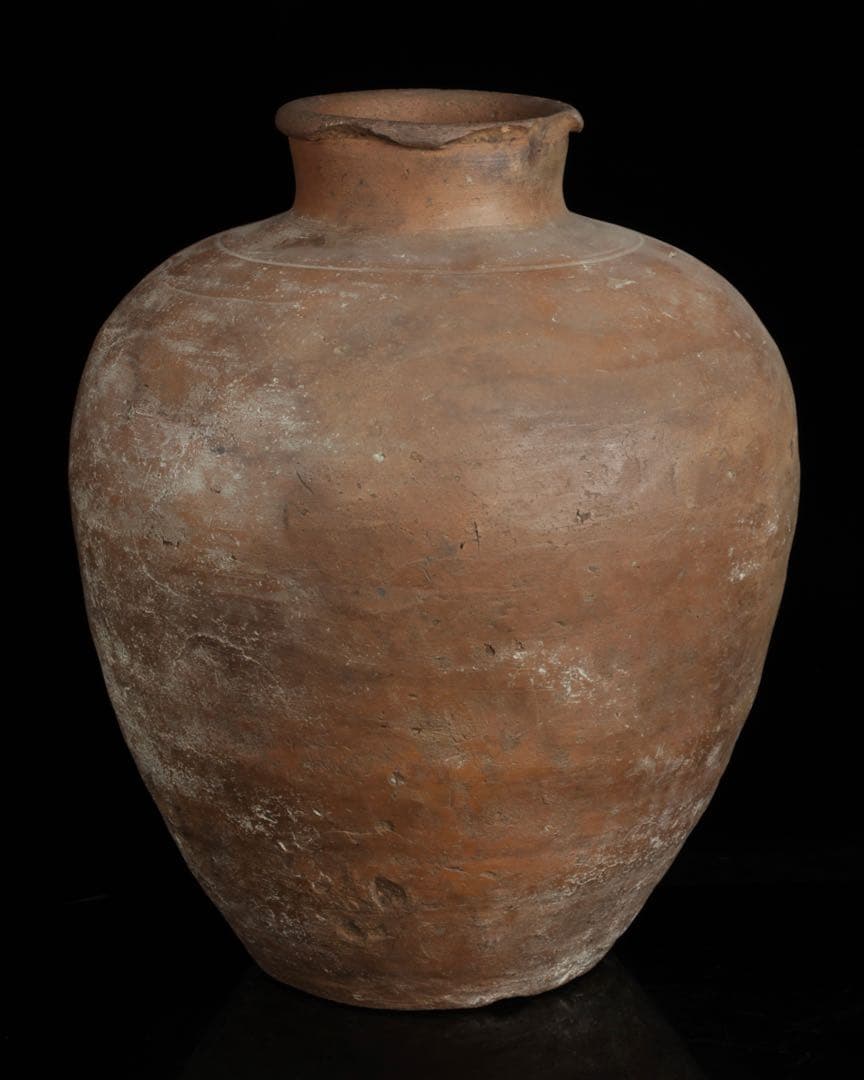 信楽焼 古信楽 輪線文 大壺 古壷 高さ33.5㎝ 古陶磁 時代物 骨董 古美術