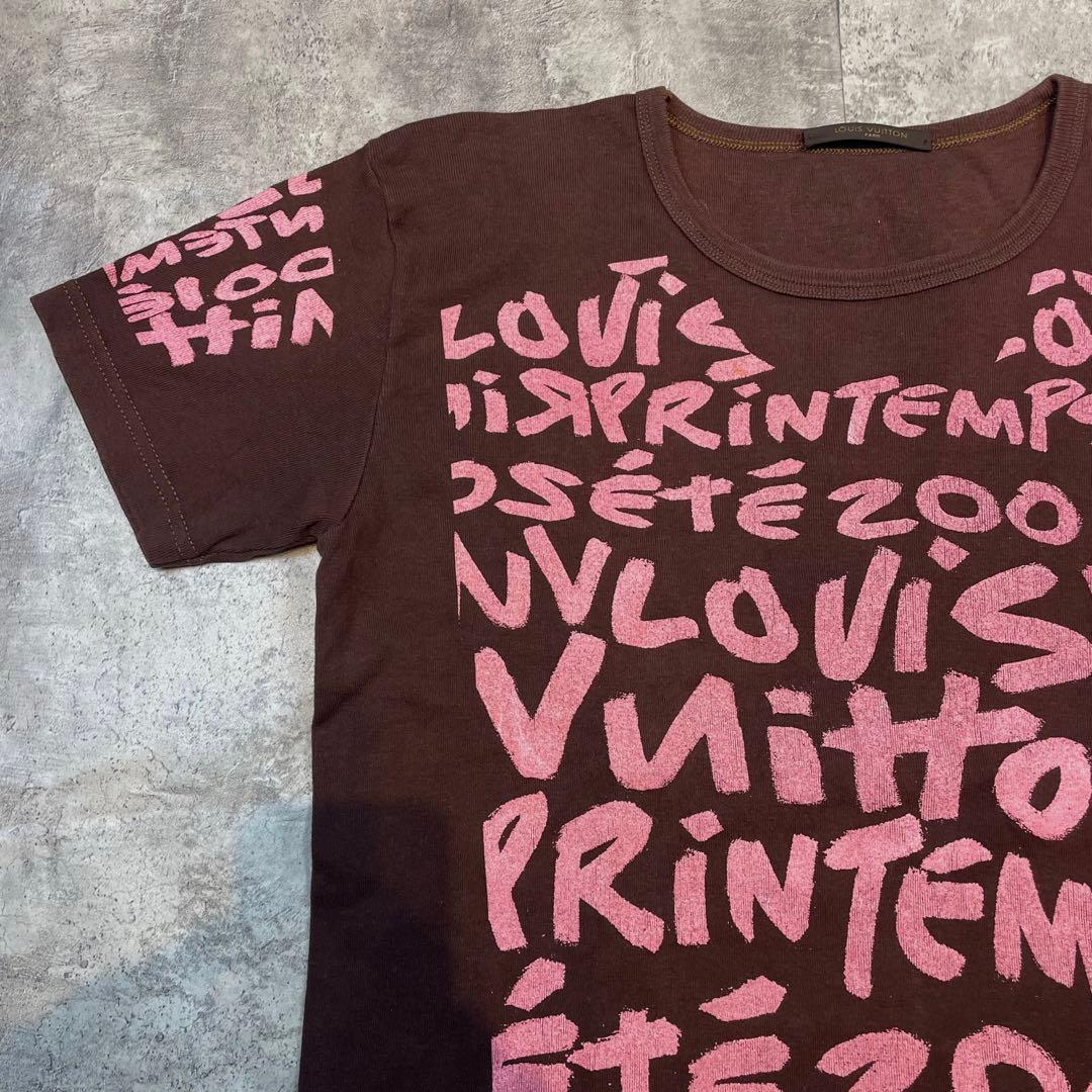 LOUIS VUITTON グラフィック ロゴ Tシャツ ブラウン レディース