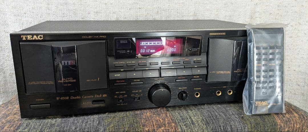 動作品 TEAC W−850R ダブル カセットデッキ リモコン付