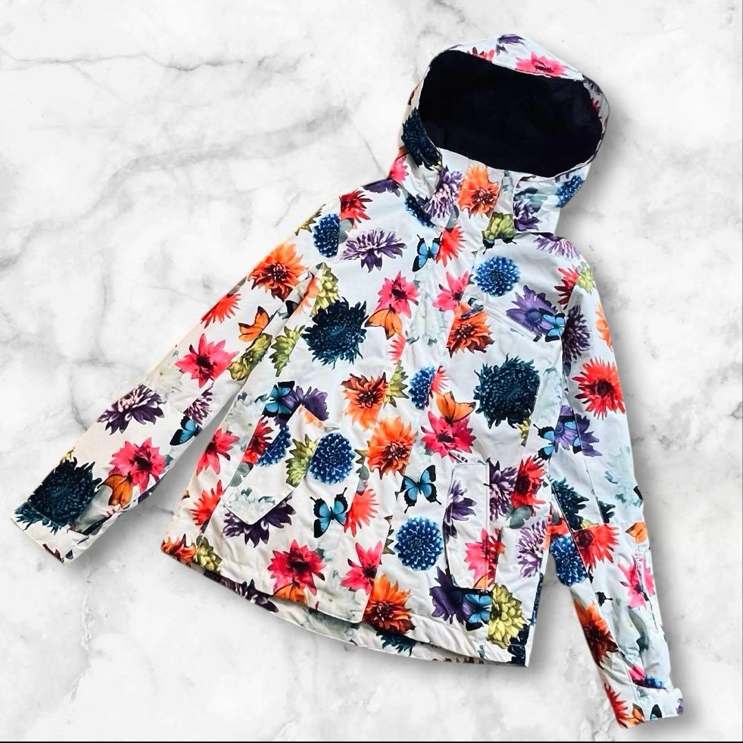 美品✨ロキシー　ROXY 蜷川実花コラボ　スノボジャケット　ホワイト　花柄　総柄