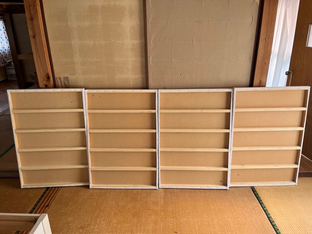 木製ダブルベッドフレーム 収納棚付き（コンセント2個口）