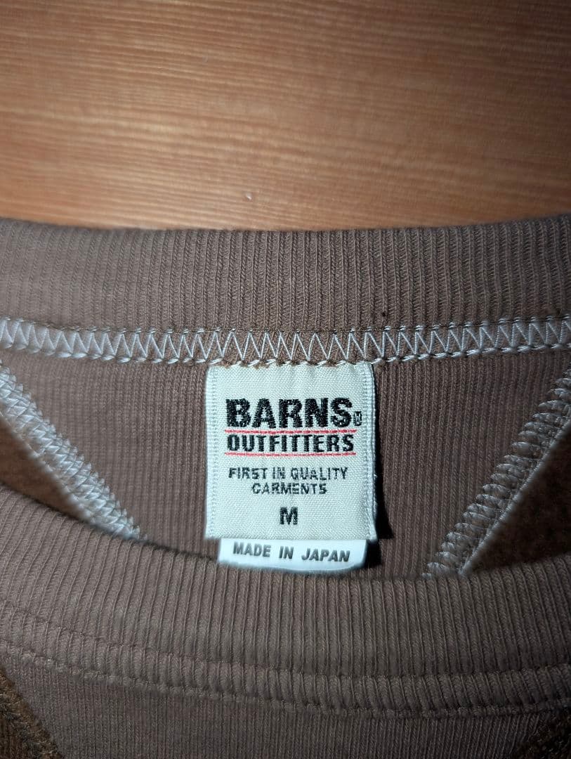 バーンズ　スウェット　両V ツートンカラー　M ブラウン