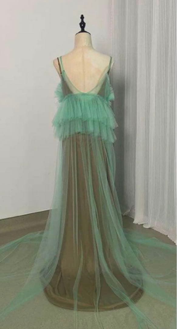 チュール　グリーン　カラードレス　お色直し　前撮り