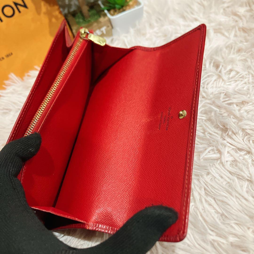 ！極美品！ ルイヴィトン エピ ポシェット ポルトモネ クレディ 長財布 レッド