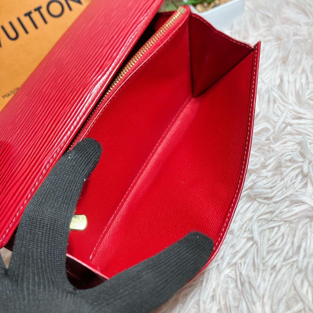 ！極美品！ ルイヴィトン エピ ポシェット ポルトモネ クレディ 長財布 レッド