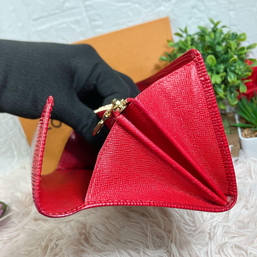 ！極美品！ ルイヴィトン エピ ポシェット ポルトモネ クレディ 長財布 レッド