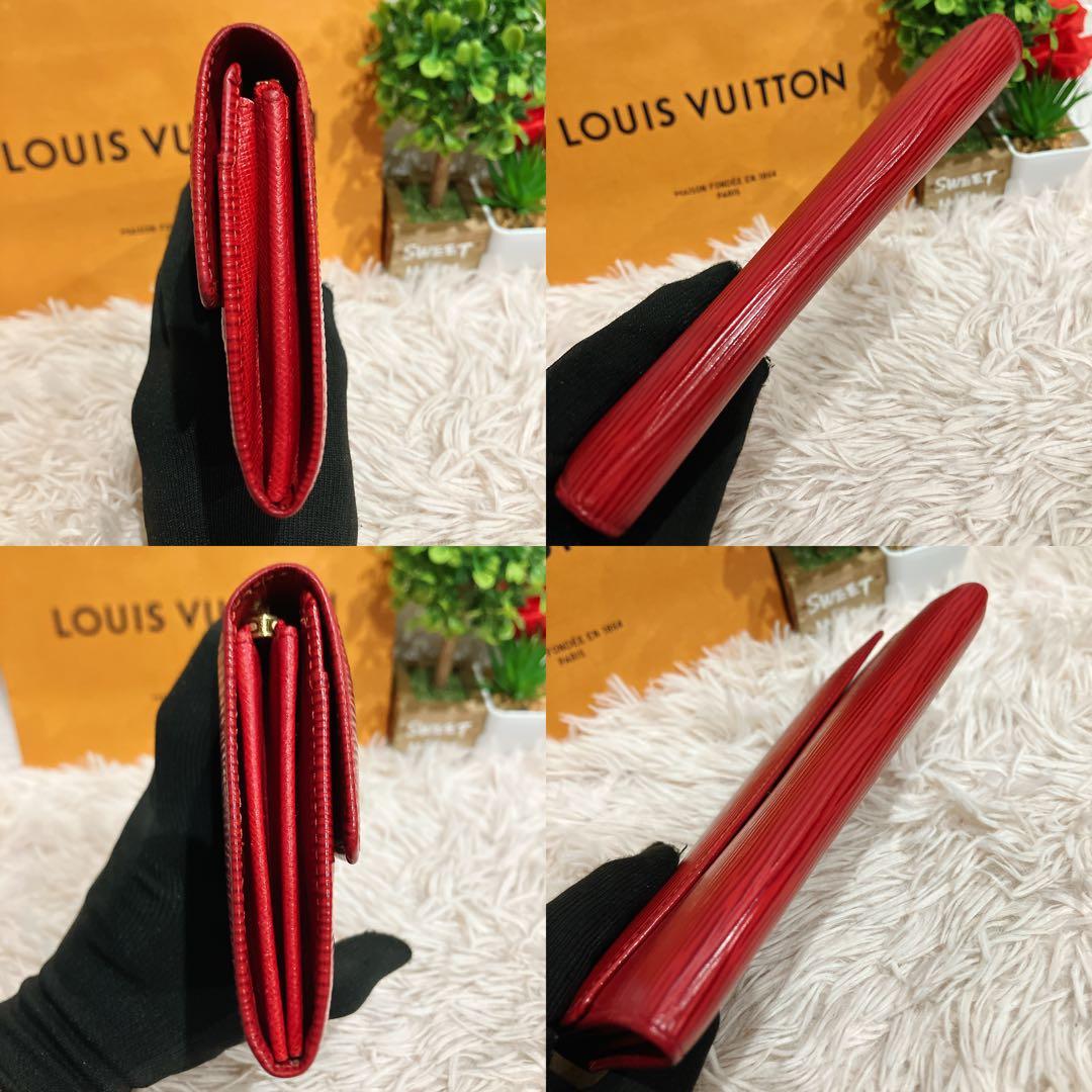 ！極美品！ ルイヴィトン エピ ポシェット ポルトモネ クレディ 長財布 レッド