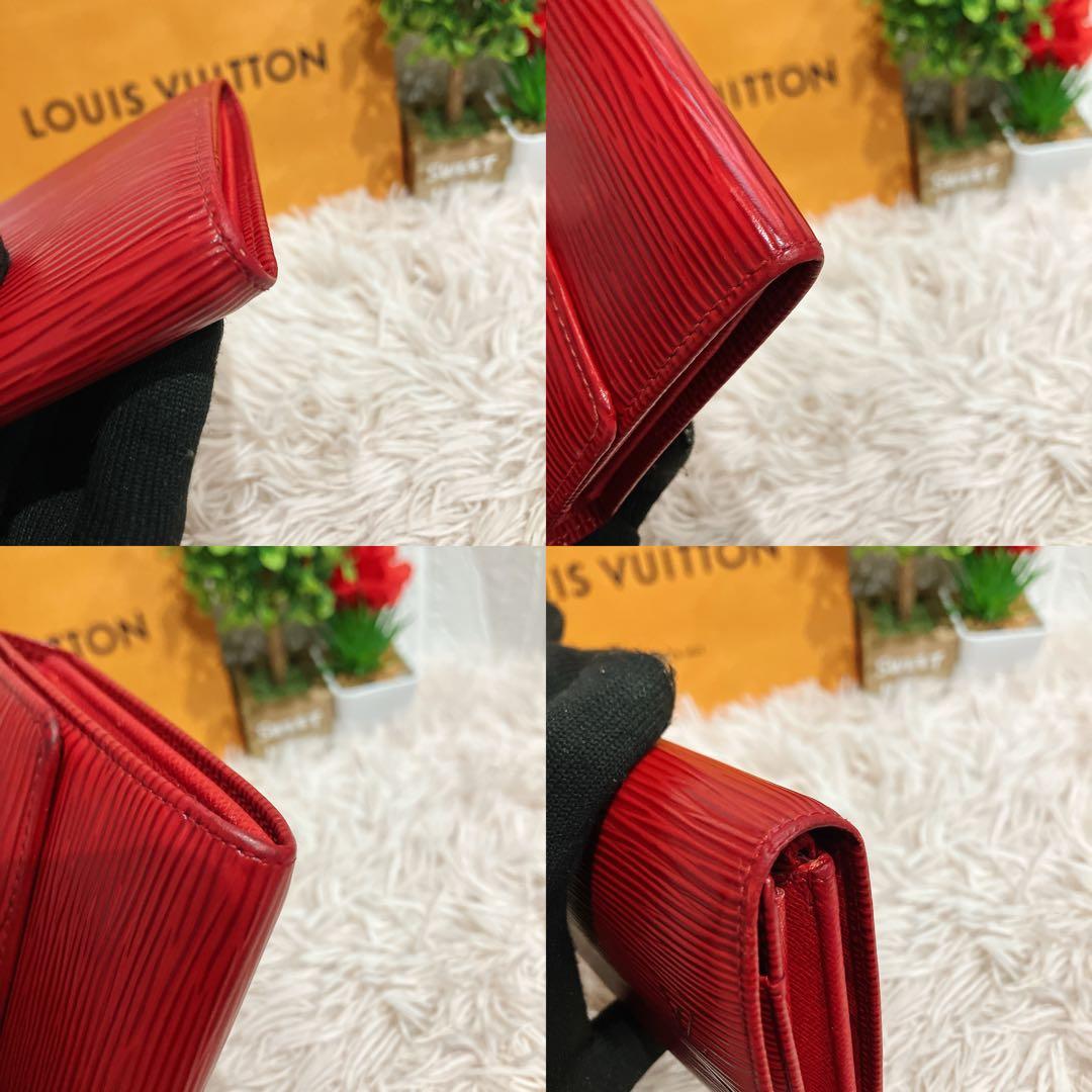 ！極美品！ ルイヴィトン エピ ポシェット ポルトモネ クレディ 長財布 レッド