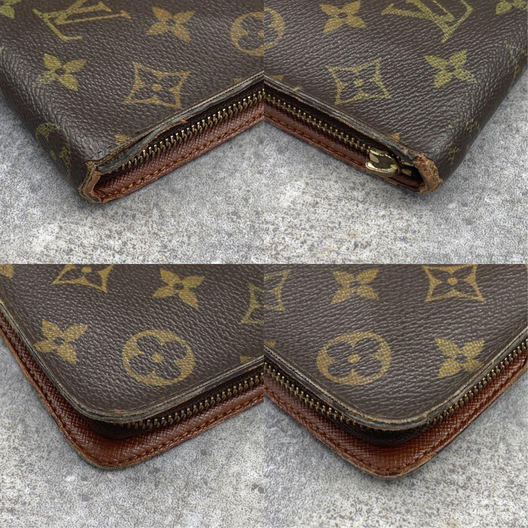 【良品】ルイヴィトン　長財布　ジッピー　モノグラム　ブラウン　茶　レザー
