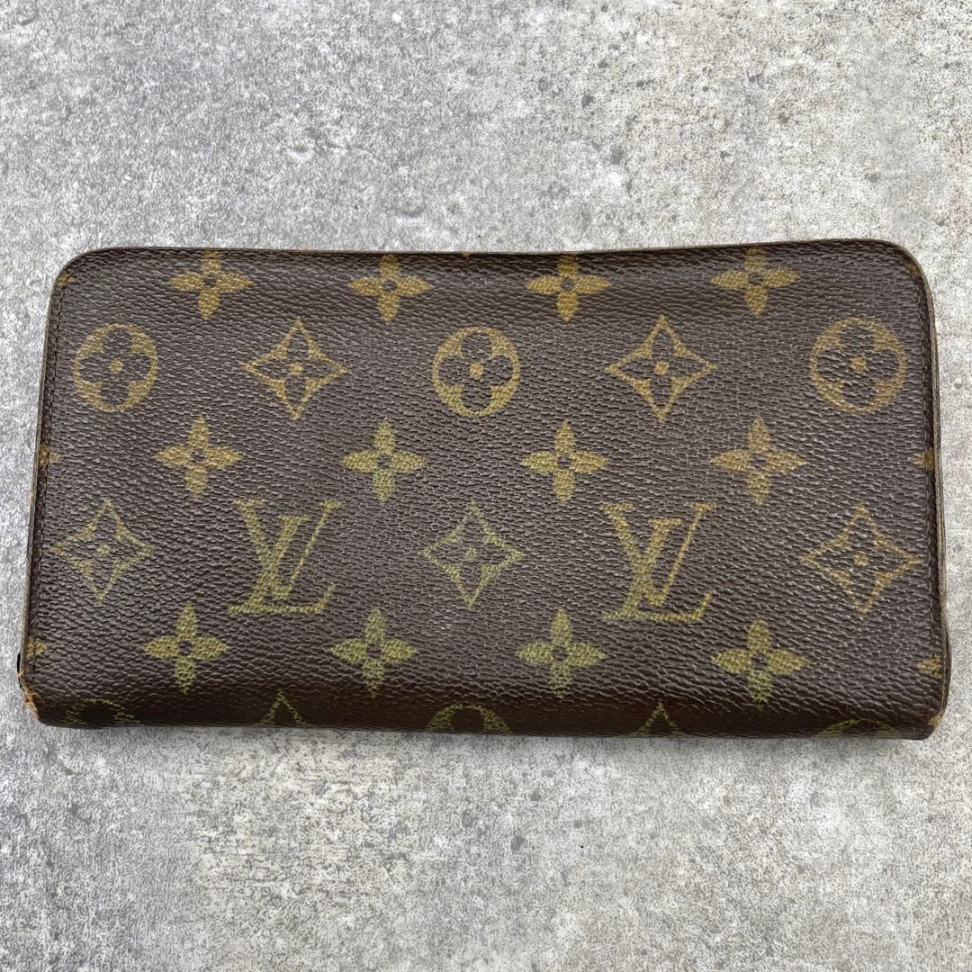 【良品】ルイヴィトン　長財布　ジッピー　モノグラム　ブラウン　茶　レザー