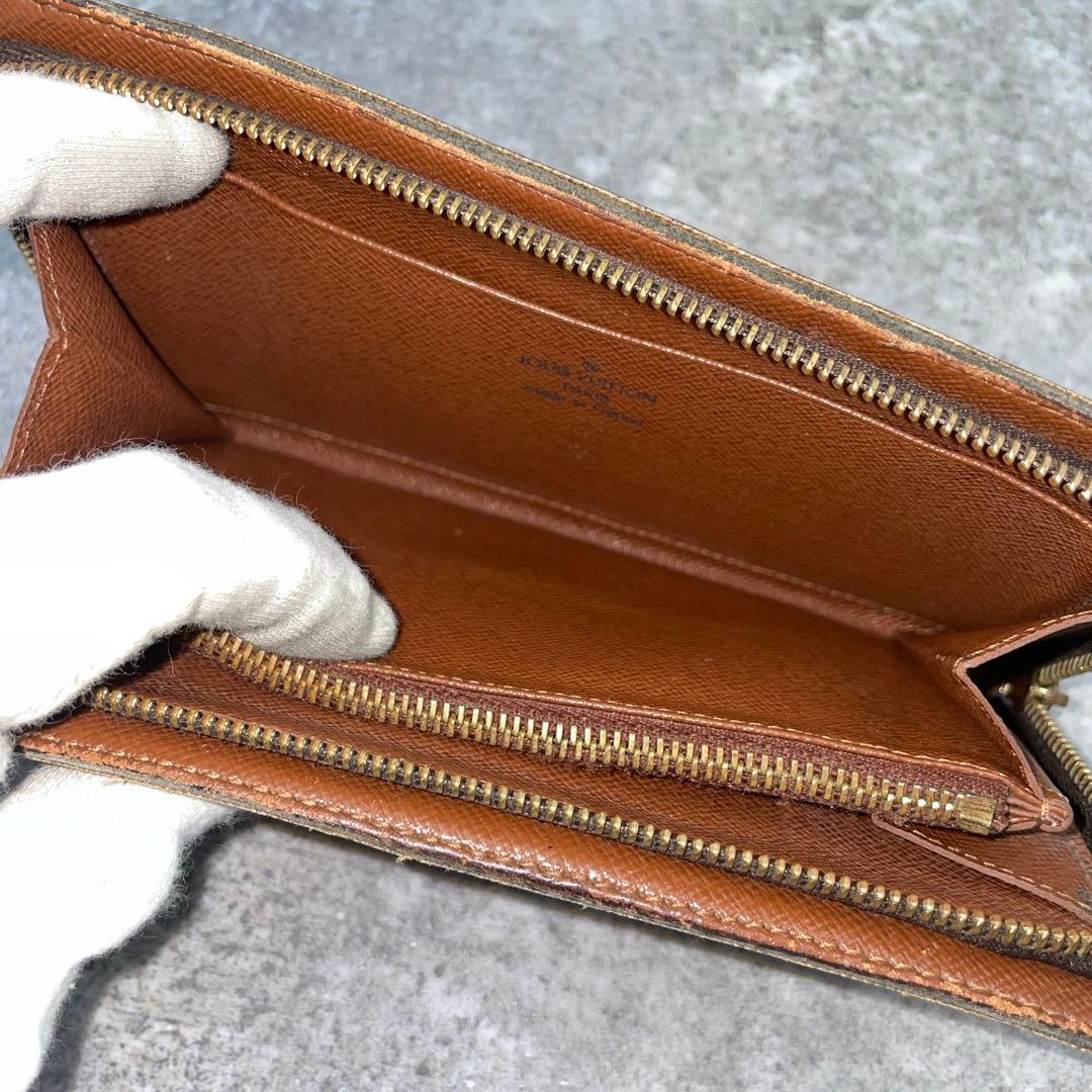 【良品】ルイヴィトン　長財布　ジッピー　モノグラム　ブラウン　茶　レザー