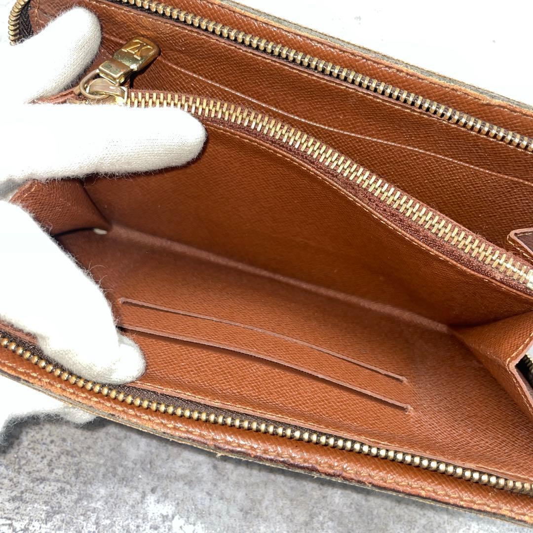 【良品】ルイヴィトン　長財布　ジッピー　モノグラム　ブラウン　茶　レザー