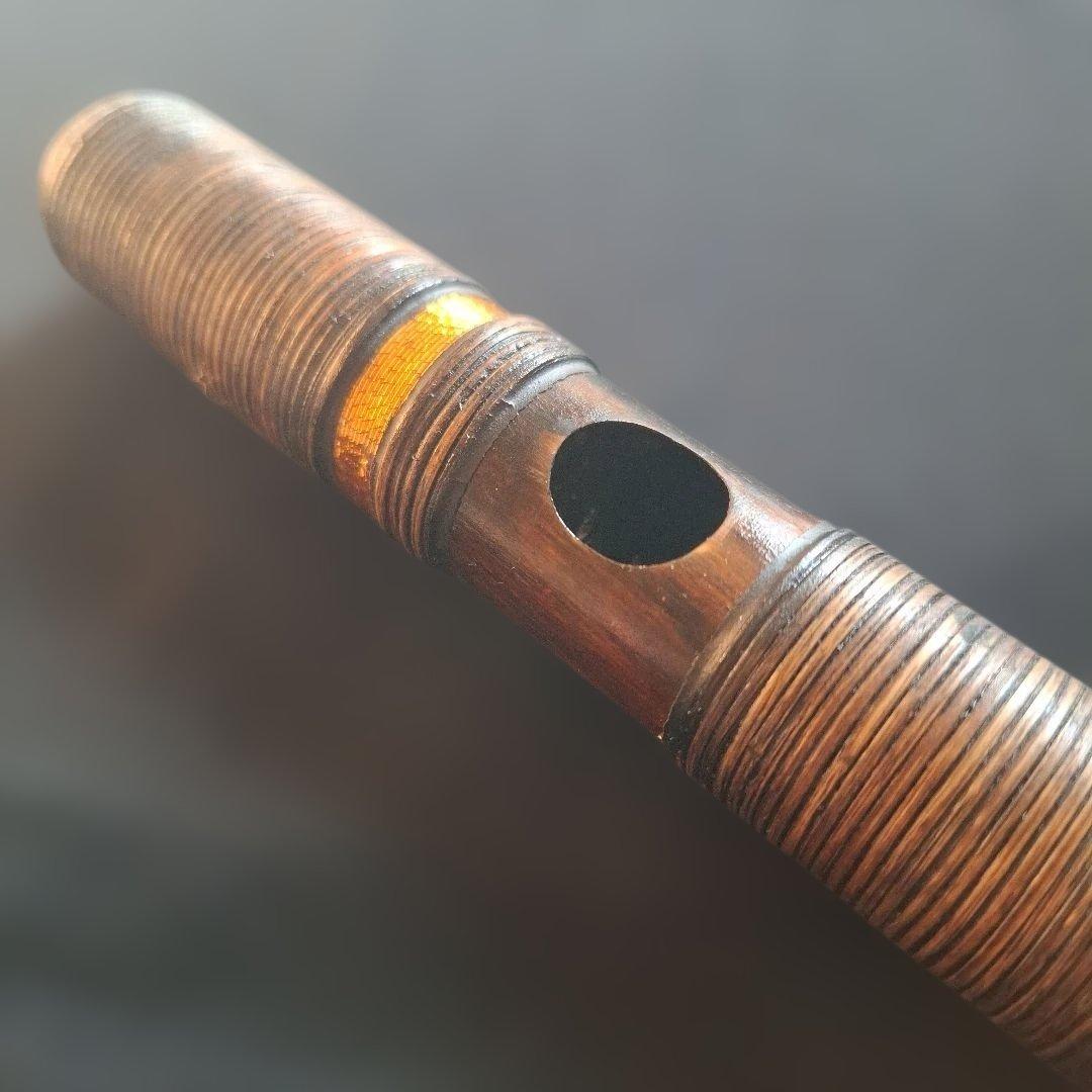 篠笛　古典調　7本調子　6穴　総巻き　燻風仕上げ　超鐵仕様