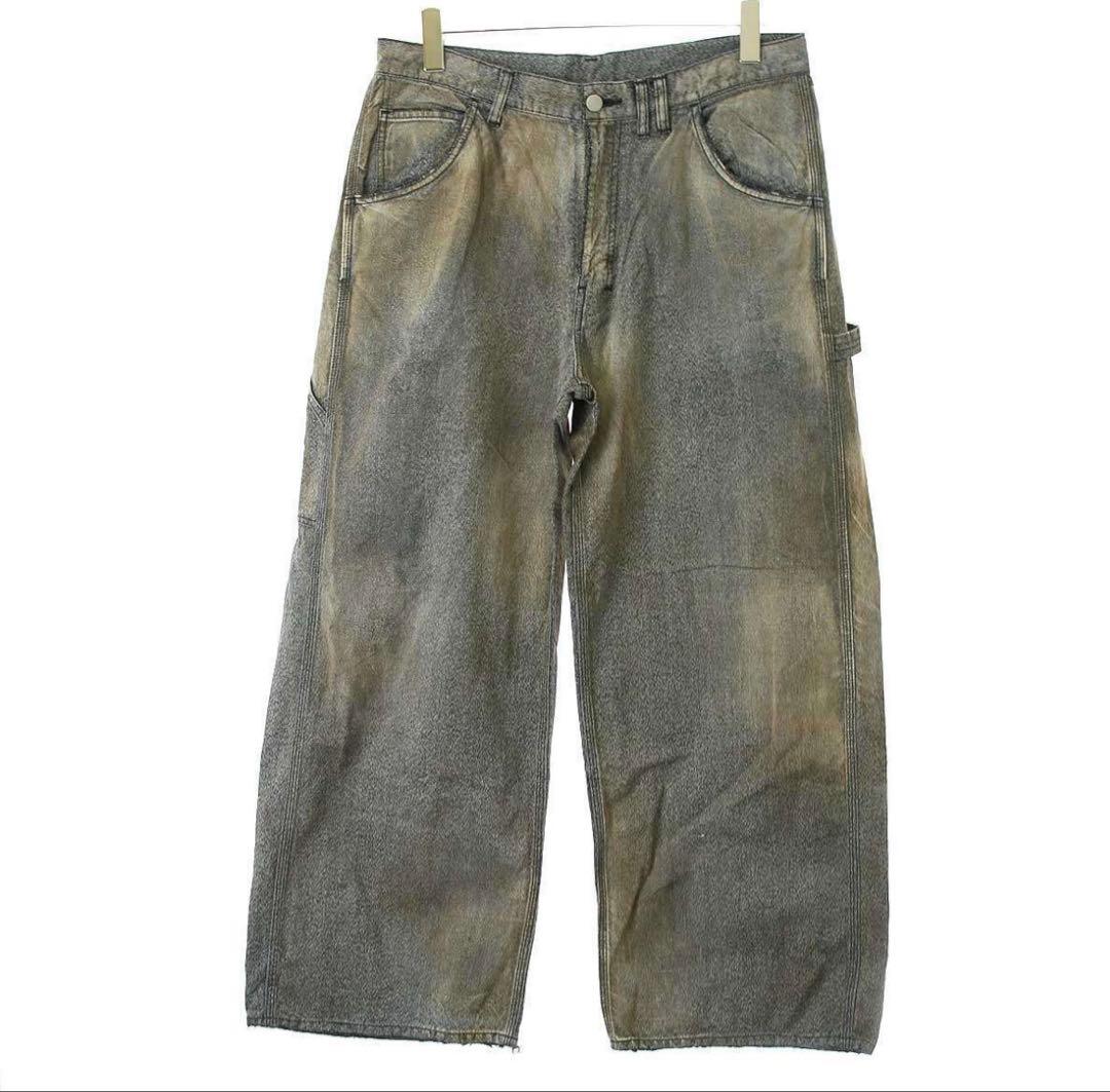 パンツ ancellm BLACK HEATHER PAINTER PANTS (1)