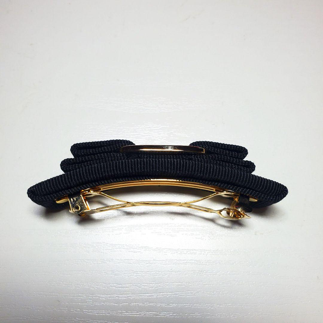 【週末限定セール☆極美品】フェラガモ ヴァラ バレッタ 黒×ゴールド h012