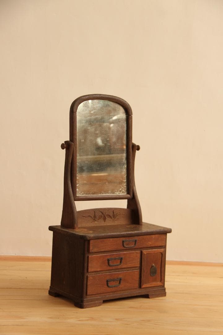 鏡台　木製　日本製　高さ62㎝　アンティーク　古道具　古家具