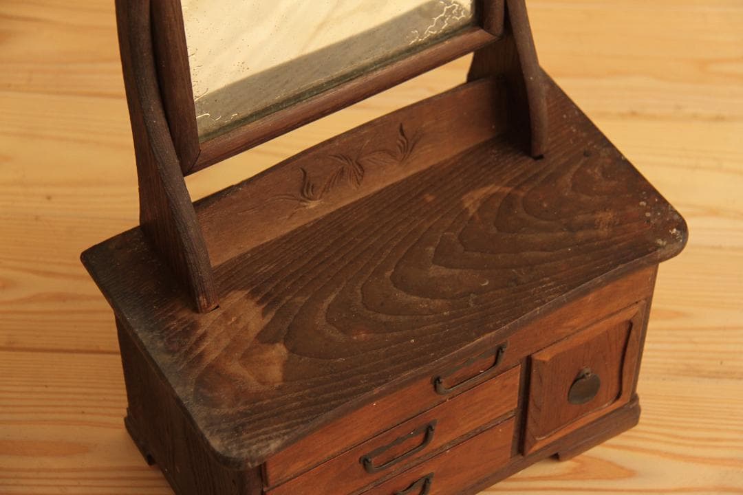 鏡台　木製　日本製　高さ62㎝　アンティーク　古道具　古家具