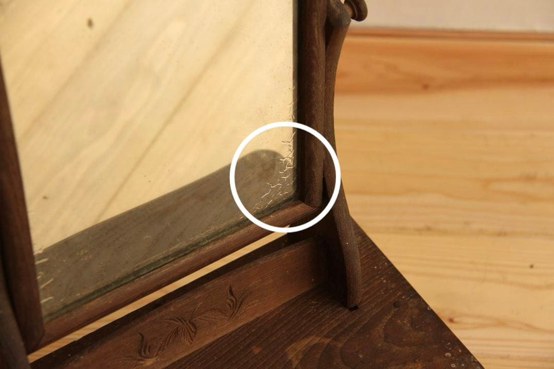 鏡台　木製　日本製　高さ62㎝　アンティーク　古道具　古家具