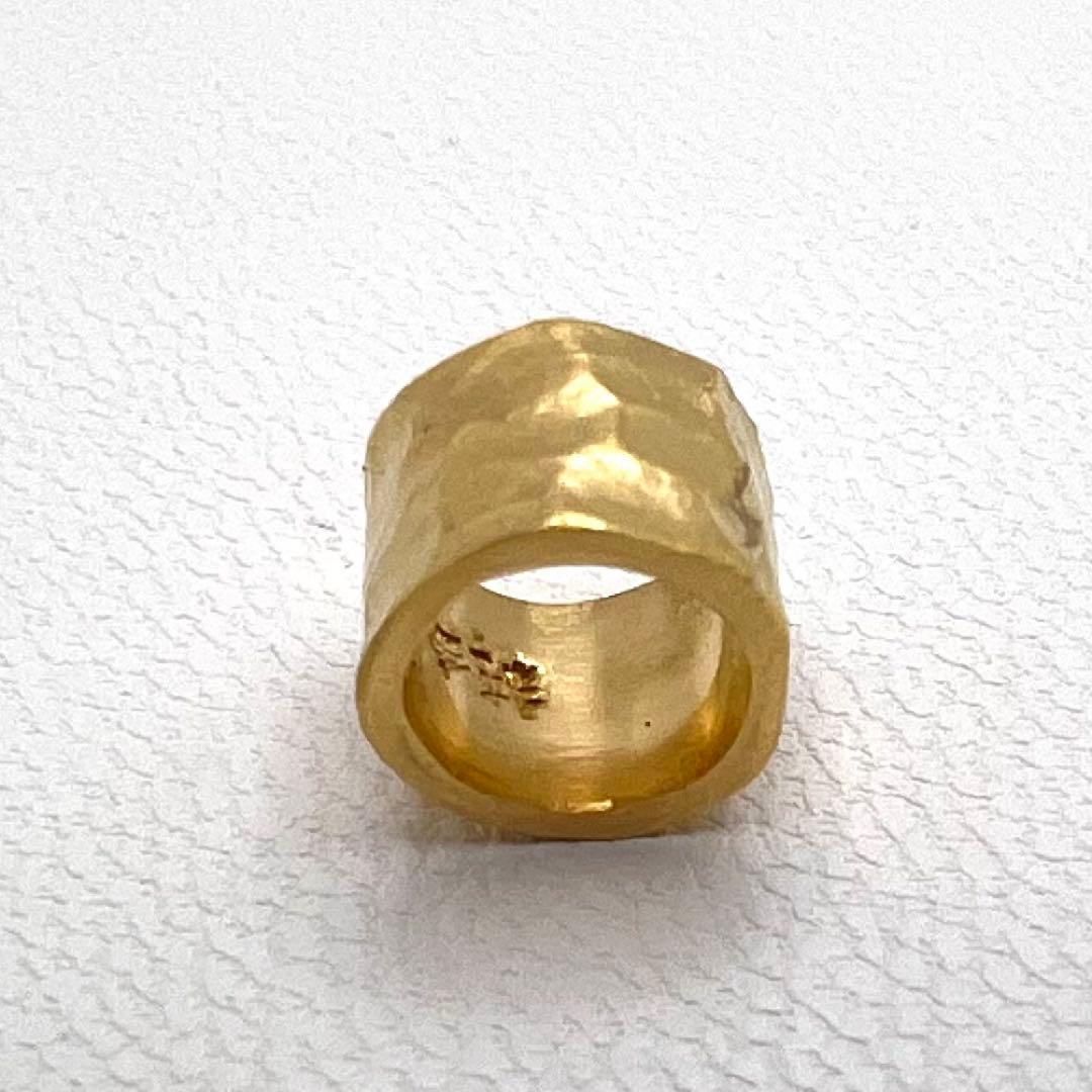 K24純金 パイプ　槌目　ペンダントトップ　幅5.7㎜　内経5.3㎜　1.78g