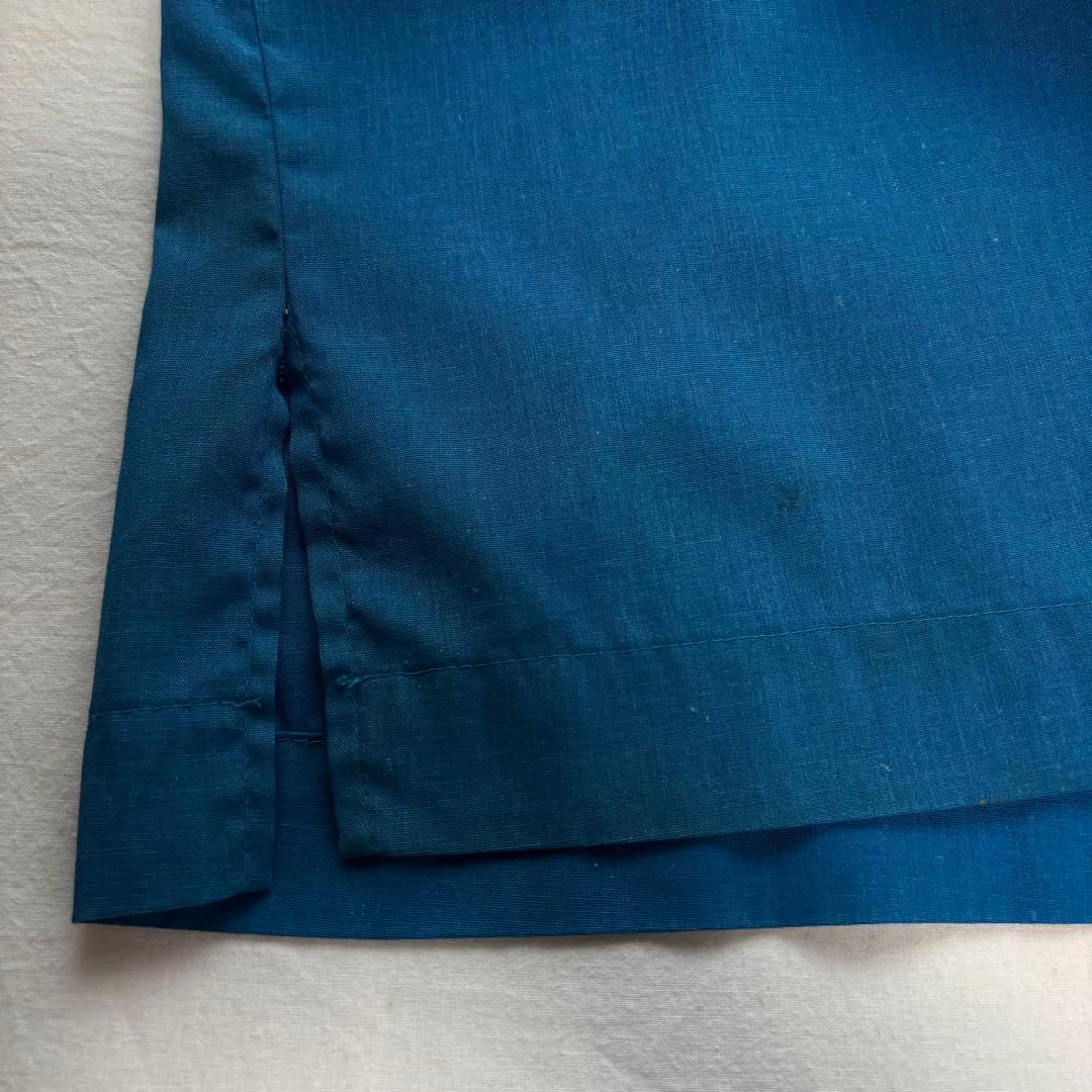 USA製 ヒルトン　ボーリングシャツ　開襟シャツ　ヴィンテージ　古着　ブルー　M