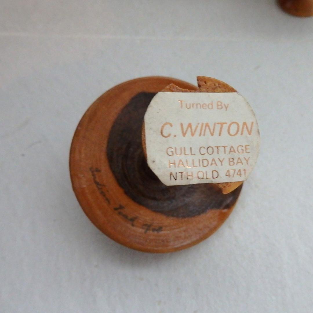 ヴィンテージ　きのこ　木製　置物　3個セット　木彫り