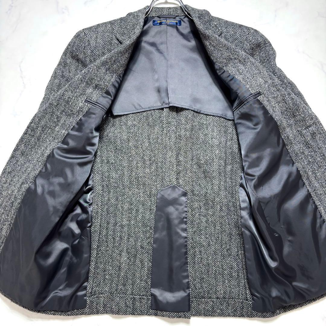 美品✨ブルックスブラザーズ テーラードジャケット ヘリンボーン グレー M