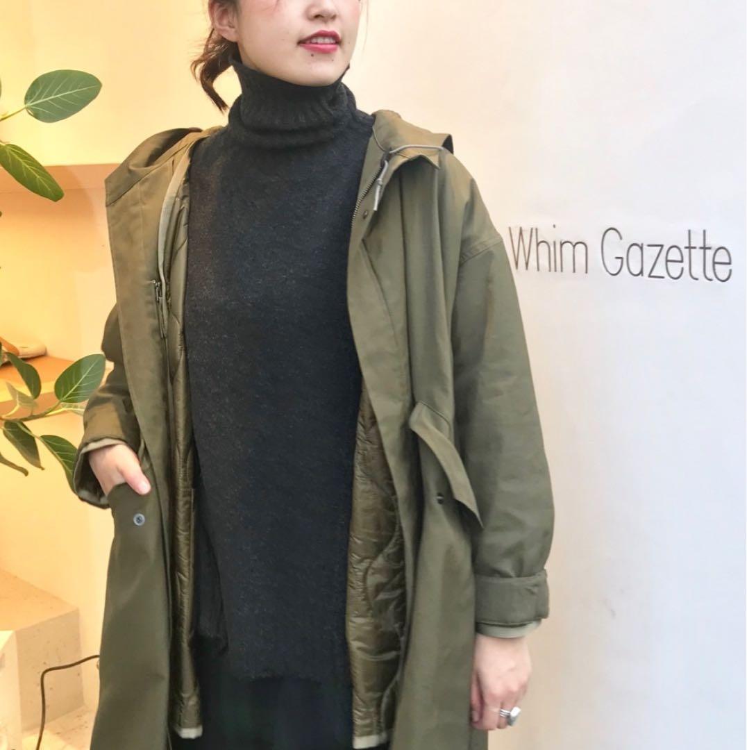 美品【Whim Gazette】ウィム ガゼット　モッズコート　ライナー付カーキ