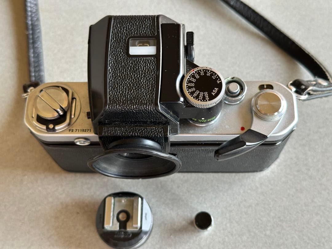 Nikon F2 Photomic 55mm F1.2、説明書、牛革製純正ケース