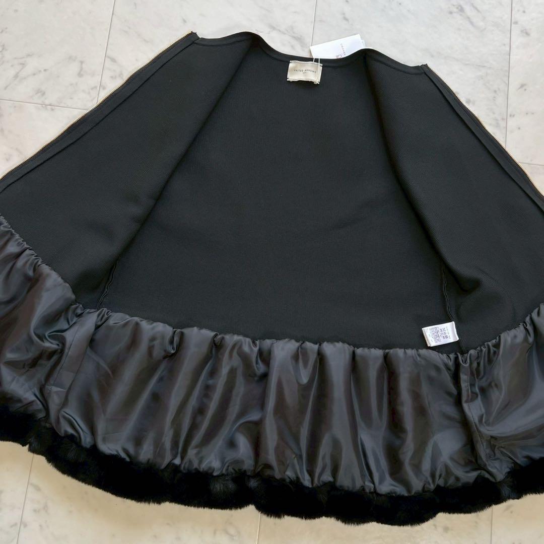 タグ付 UNITED ARROWS フェイクファーコンビベスト ブラック