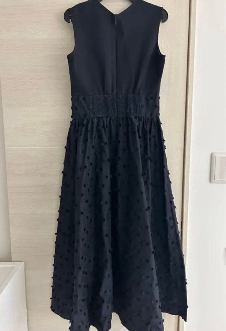 美品 2024 リボン カットジャガード コンビ ワンピース ウォッシャブル