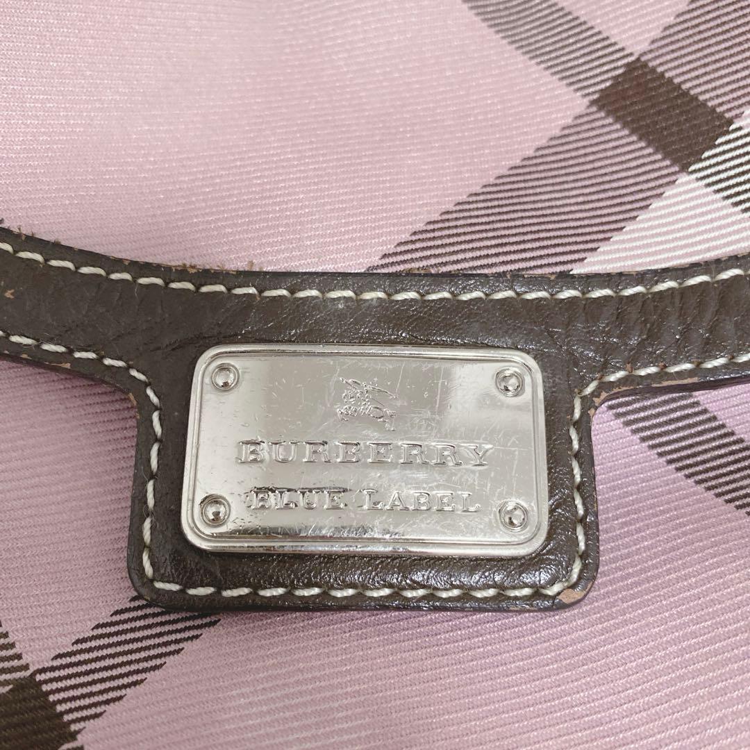 希少 美品 バーバリーブルーレーベル メガノバチェック ショルダーバッグ ピンク