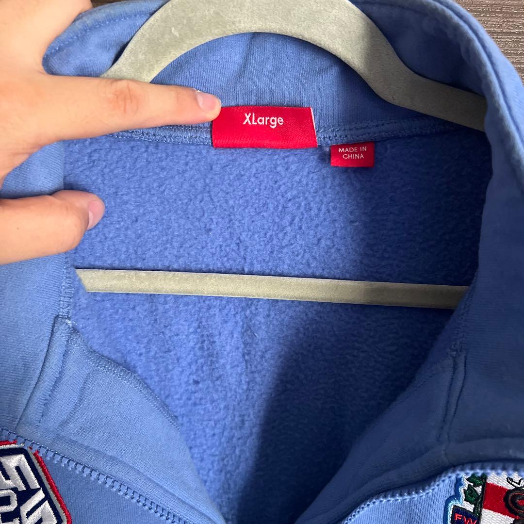 美品 Supreme Milano ハーフジップ プルオーバー ライトブルー