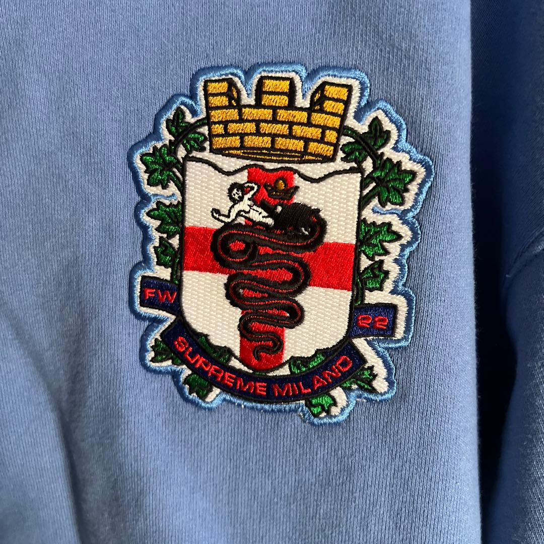 美品 Supreme Milano ハーフジップ プルオーバー ライトブルー