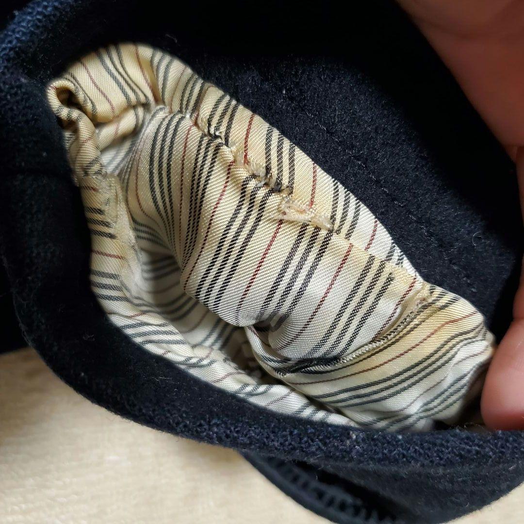 BURBERRY ブラックレーベル ネイビー ウール ダブルブレスト ホースロゴ