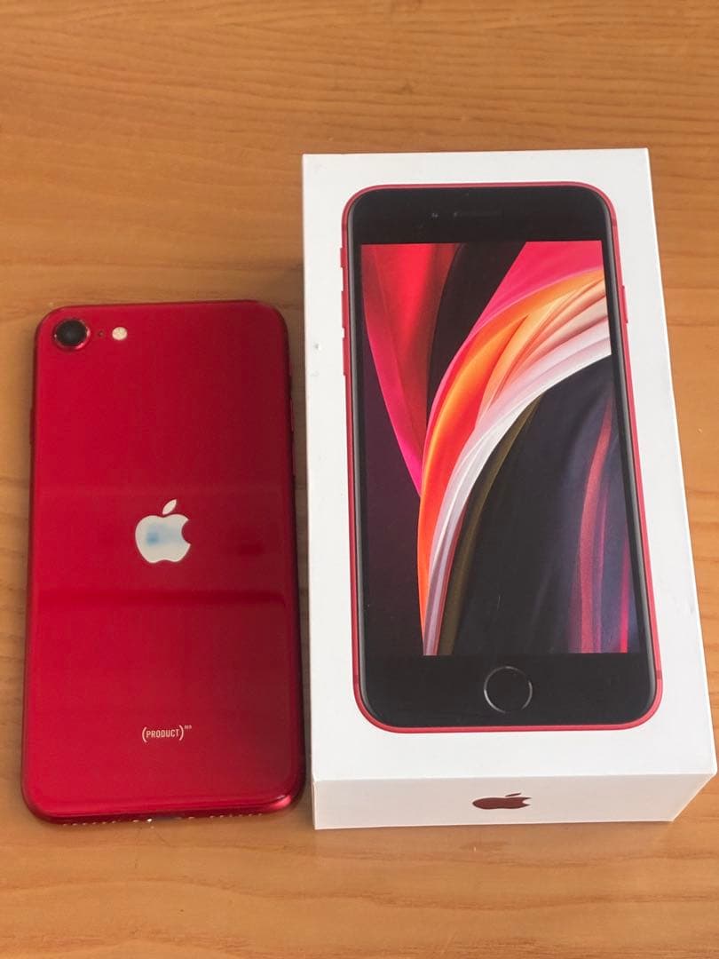 iPhoneSE第2世代　64GB レッド　新品イヤホン、電源アダプタ、箱付