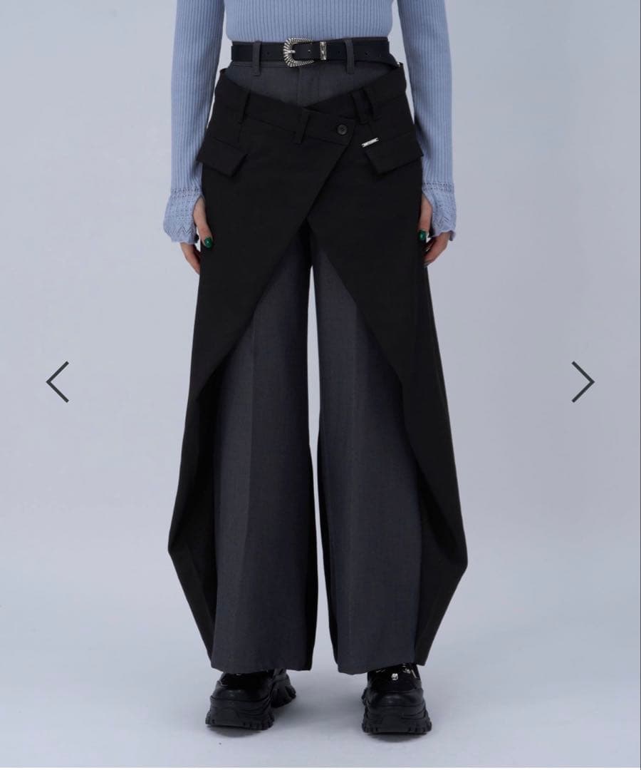 HARE ハレ ハイショクラップデザインパンツ ブラック