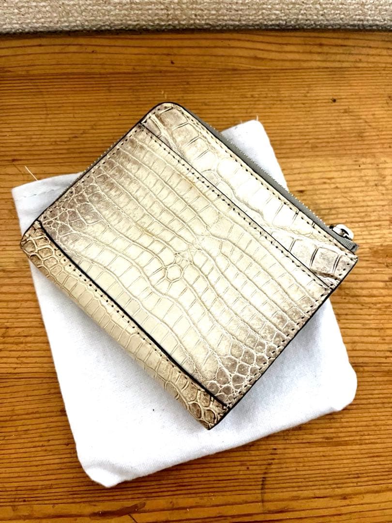 【人気】ヒマラヤ クロコダイル L字ファスナー コンパクト財布