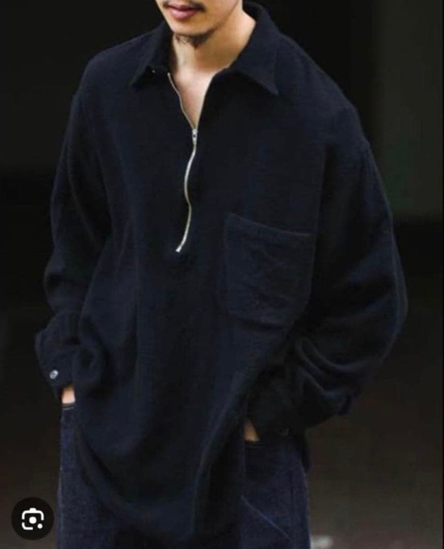 23AW COMOLI コモリ 縮絨ウールハーフジップシャツ 3