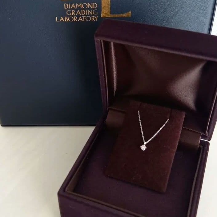 【新品未使用】ネックレス＊Pt＊ピンクダイヤモンド0.08カラット