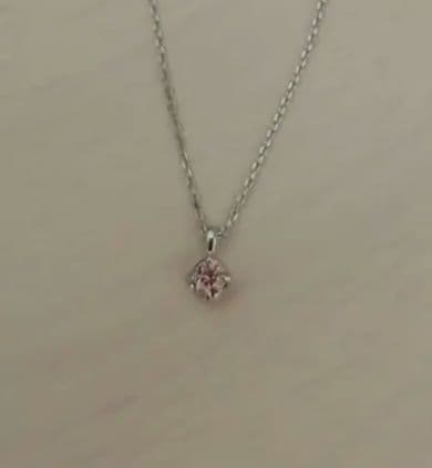 【新品未使用】ネックレス＊Pt＊ピンクダイヤモンド0.08カラット