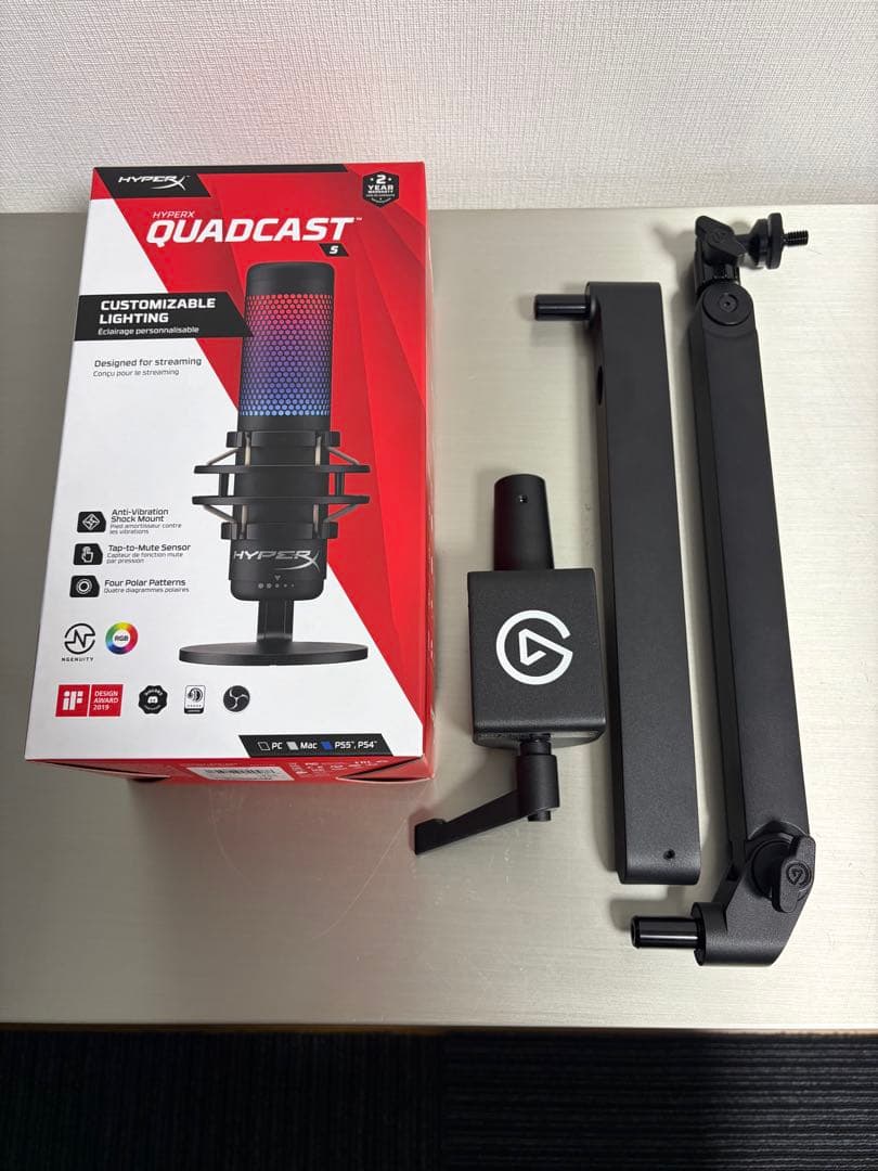 【QuadCast S】　【Wave Mic Arm LP】セット