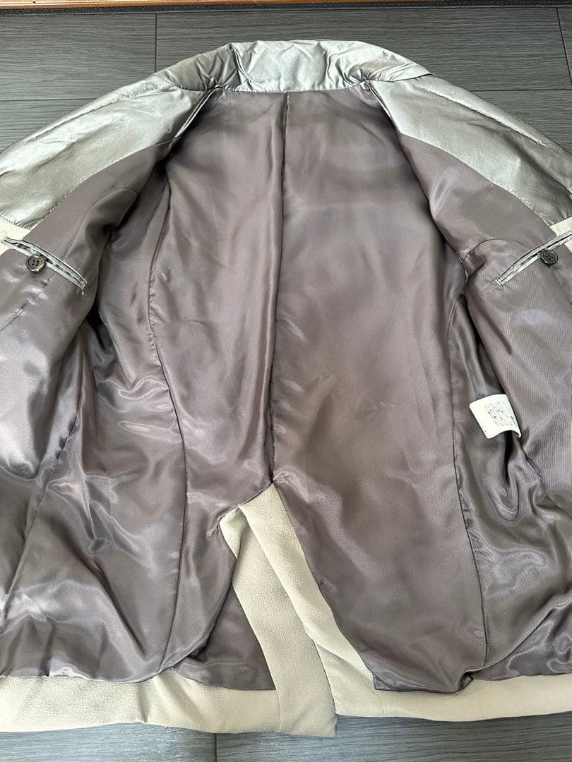アンダーカバー シルク100% 中綿ダウンテーラードジャケット メタリックカラー
