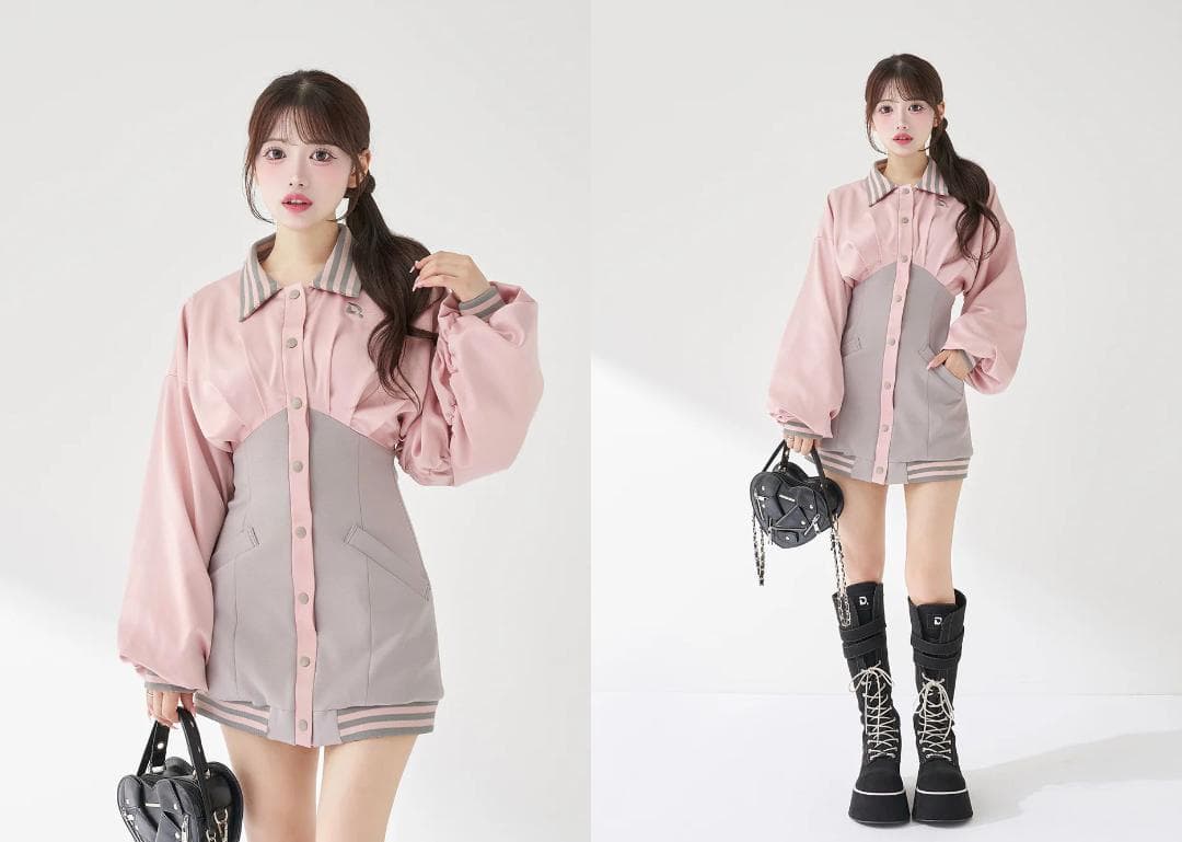 ダーリッチ darich ドルマンスリムスカジャンミニワンピース C-GRY F