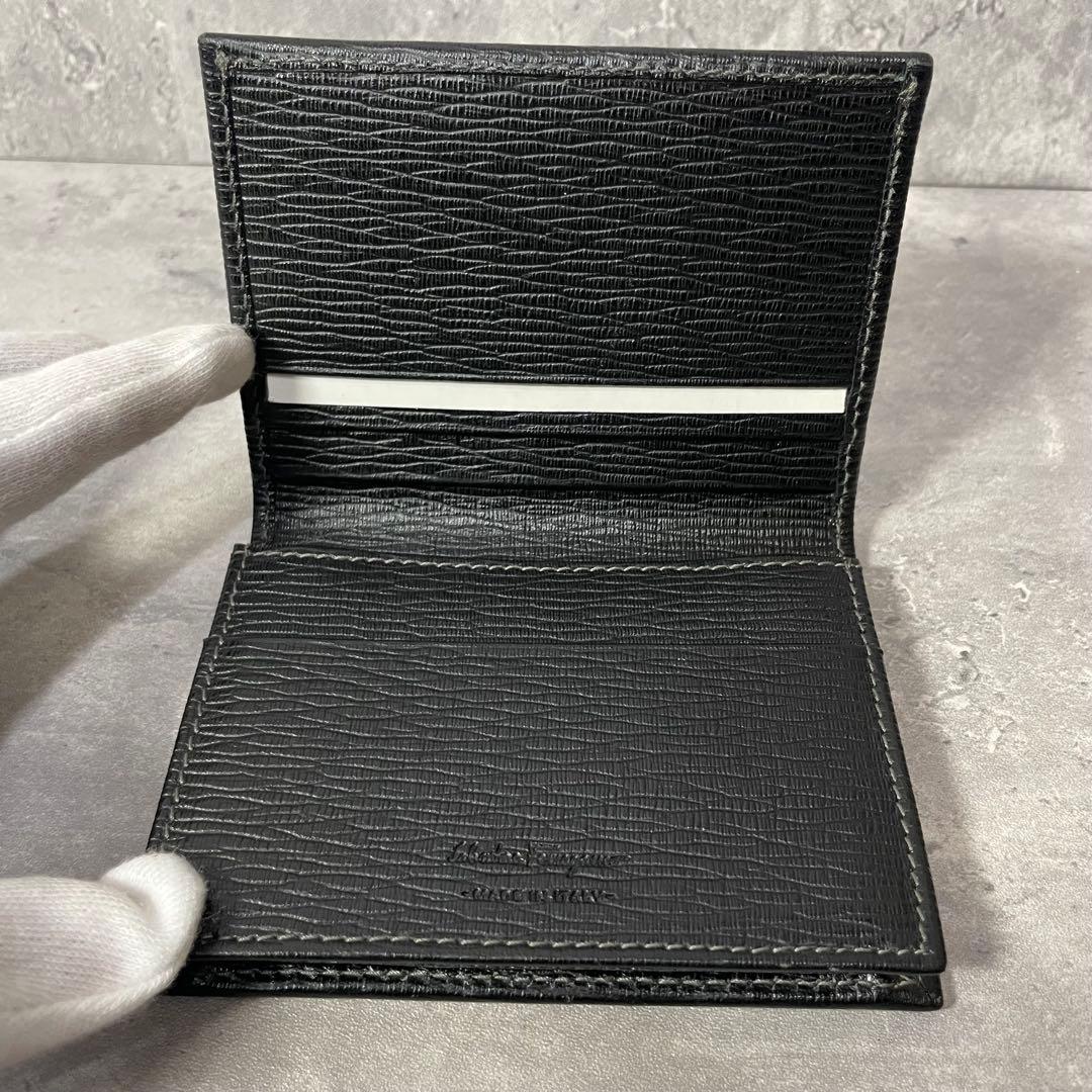 【未使用】保管品 FERRAGAMO フェラガモ 名刺入れ メンズ レザー 黒