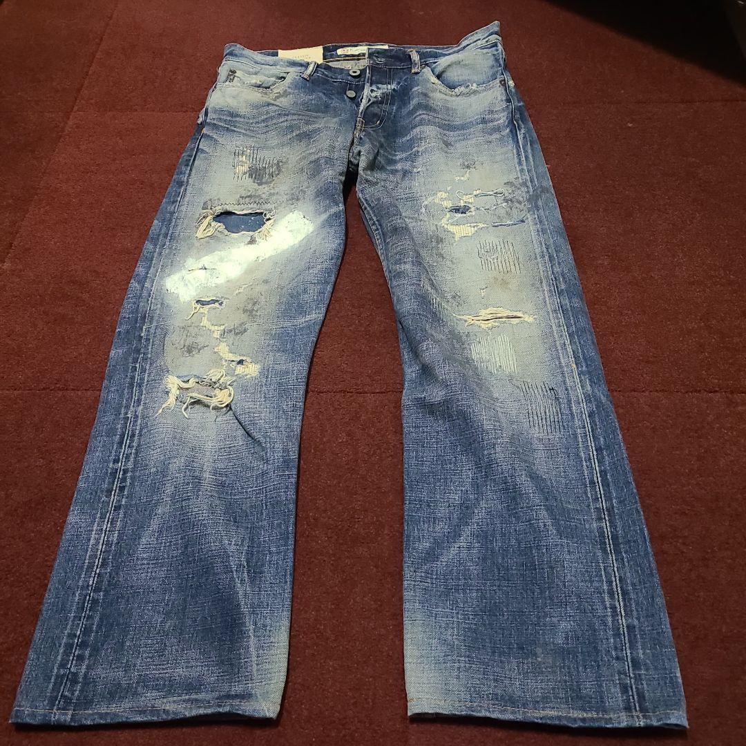 fdmlリメイククラッシュデニムw32セルビッジ