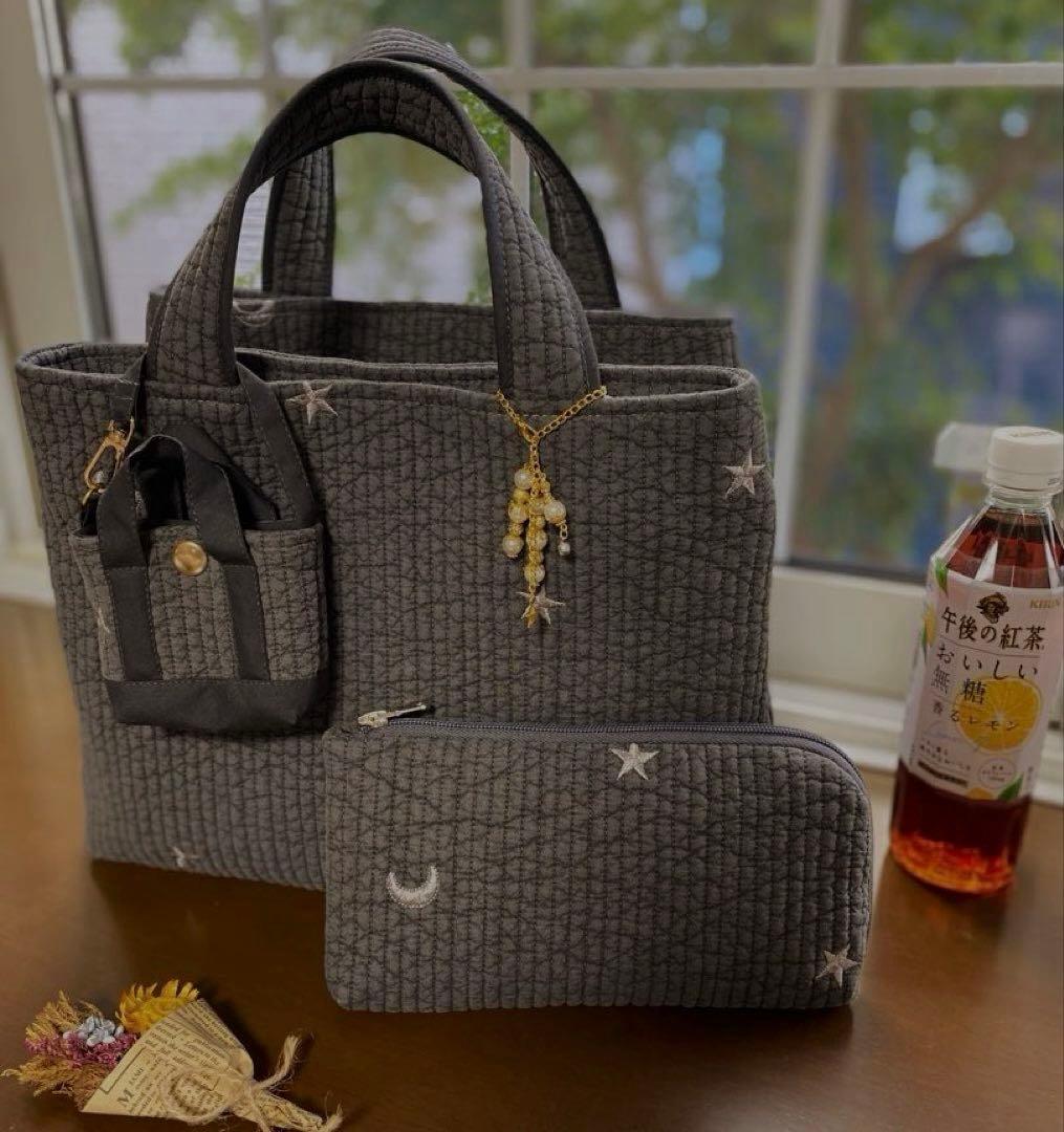 KORO　ダークグレー×ムーンスター　3ルームズバッグ　ヌビ バッグ