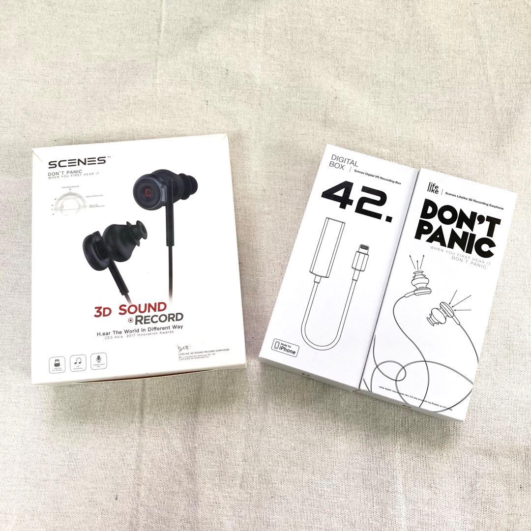 SCENES Lifelike 3Dサウンド録音 マイク付きイヤホン ASMR
