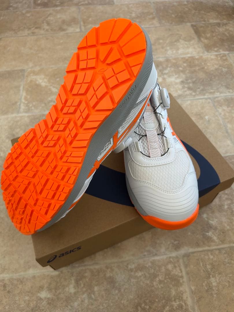 ASICS BOAシステム安全靴 ホワイト/オレンジ本日発送！